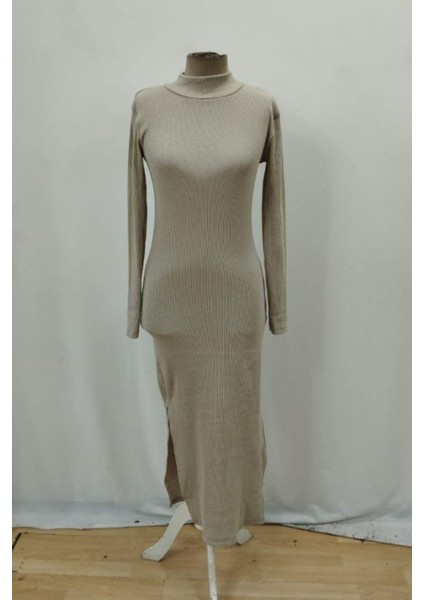 Balıkçı Yaka Midi Kaşkorse Elbise - Taş modelleri