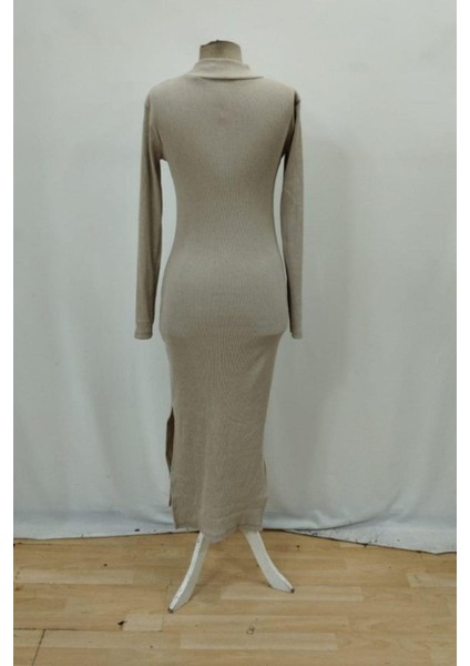 Balıkçı Yaka Midi Kaşkorse Elbise - Taş fırsatları