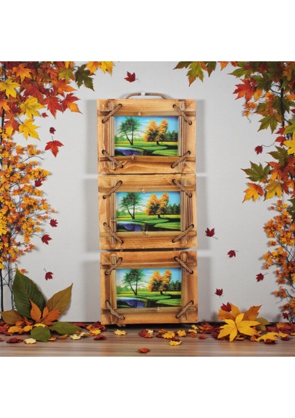 El Yapımı Doğal Ahşap 3’lü Bambu Bamboo Fotoğraf Çerçevesi Dekoratif Ev Ofis Hediyesi Duvar Süsü - 3 fırsatları