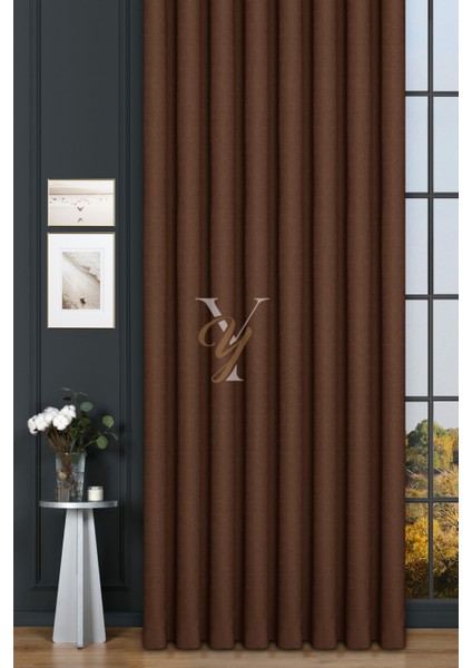 Keten Fon Perde V-4011 Kahve fiyatları