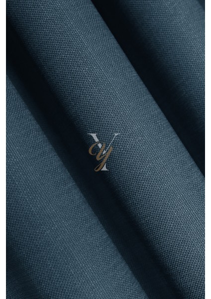 Keten Fon Perde V-4033 Mavi modelleri