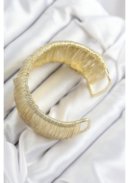 Pirinç Tel Sarma Model Gold Renk Kadın Bileklilk modelleri