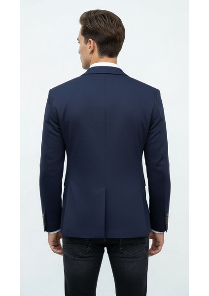 Lacivert Erkek Slim Fit Tek Düğmeli Blazer Ceket – Şık Dokulu Kumaş, Astarli, Günlük ve Ofis Kombinlerine Uygu fiyatları