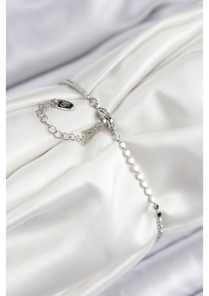 Pirinç Zirkon Taşlı Dikdörtgen Model Ezme Zincir Gümüş Renk Kadın Bileklik fiyatları