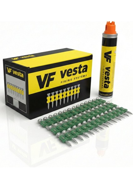 Gsp Şeritli Tabanca Çivisi ve Gaz Seti 25 mm 700'LÜ Paket | C5 Uyumlu Çivi Seti | Gaz Dahil