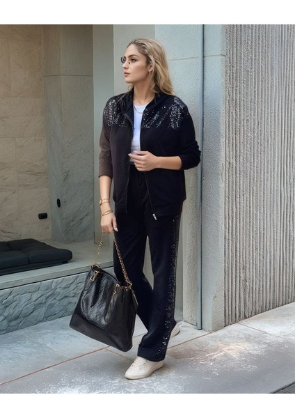 Kadın Iki Iplik Kumaş Pul ve Fermuar Detaylı Ikili Takım