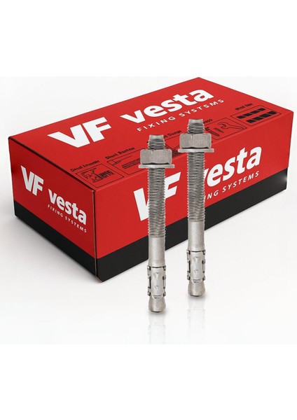 Vtc-3 A4 Fmc Sismik Sertifikalı Klipsli Paslanmaz Dübel M8X75 50'li Paket