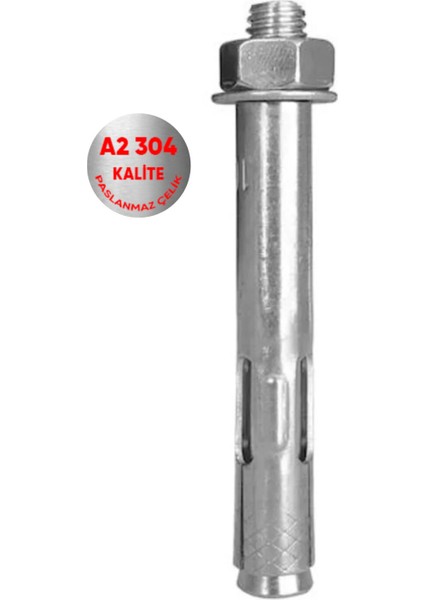 Slv-A2 M8X75 Inox Paslanmaz Gömlekli Dübel Ø10 50'li Paket | Çelik Mekanik Dübel fiyatları