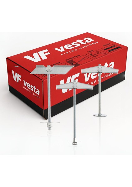 Htz Kanatlı Vidalı Askı Dübeli M4X100 50'li Paket | Metal Alçıpan Askı Dübeli