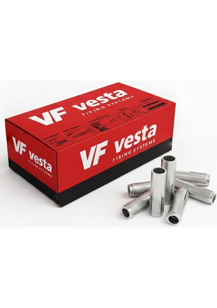 Dkz-A2 Inox Paslanmaz Çakma Dübel M8 25'li Paket| A2 Kalite Paslanmaz Çelik Dübel