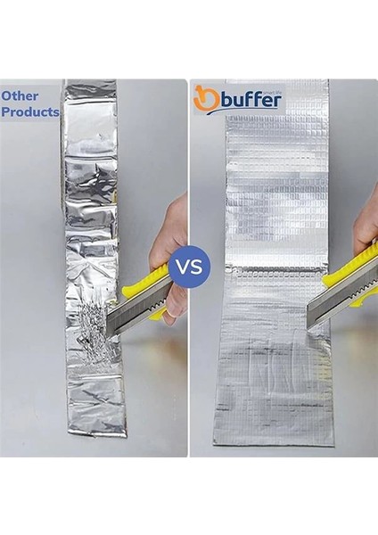 2 mt Yüksek Sıcaklık Dayanan Su Geçirmez Çatı Duvar Çatlak Onarıcı Yapışkan Bant Folyo 5 cm