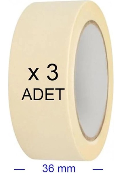 3 Adet Kağıt Bant 36MM Maskeleme Bandı Boya Bandı fiyatları