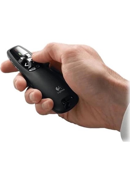 R400 Presenter, USB Alıcı Üzerinden Kablosuz 2,4 Ghz Bağlantı, 15 M Menzil, Kırmızı Lazer