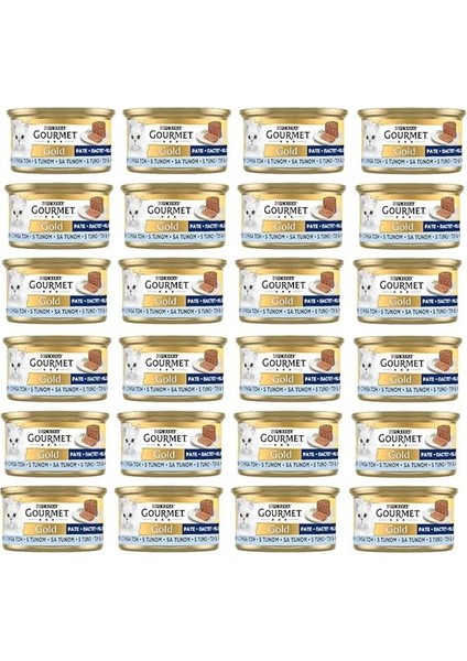 Gold Kıyılmış Ton Balıklı Yaş Kedi Maması, Yetişkin Kediler (24 x 85 Gr)