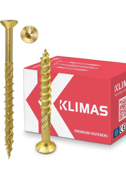 Kmwht Havşa Başlı Torx Ahşap Vidası - 6X280 mm | 100’LÜ Paket – Profesyonel Ahşap Montaj Vidası