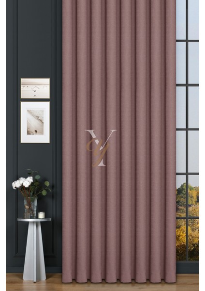 Keten Fon Perde V-4029 Pembe fiyatları