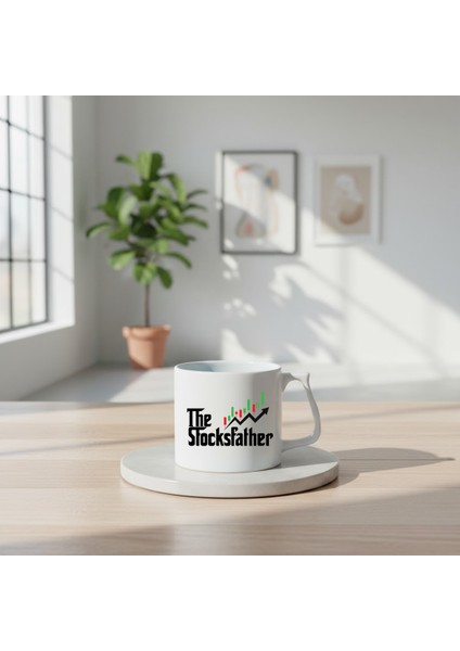 The Stockfatcher Baskılı Porselen Kupa-D Kulplu Kupa-Motto-Hediye-Trading-Bitcoin-Trader