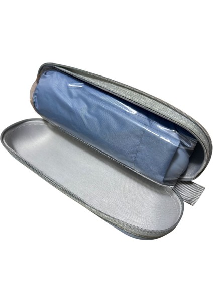 Mavi Renkli Hafif ve Pratik Otomatik Şemsiye, Taşıma Çantasıyla Kolay Kullanım