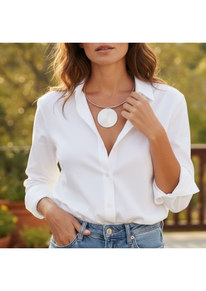 Lux Çelik | Gümüş Kaplama Dövme Motifli Daire Plaka Choker Kolye modelleri