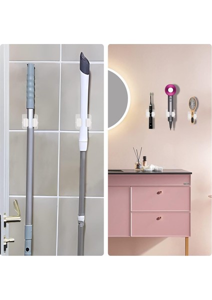 Yapışkanlı Pratik Mop Temizlik Fırçası Tutucu Asma Askı Aparatı Paspas Sapı Tutucu 4 Adet M-310 fırsatları