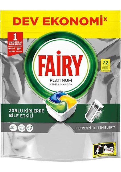 Platinum Bulaşık Makinesi Deterjanı Kapsülü/tableti 72 Yıkama Limon Kokulu