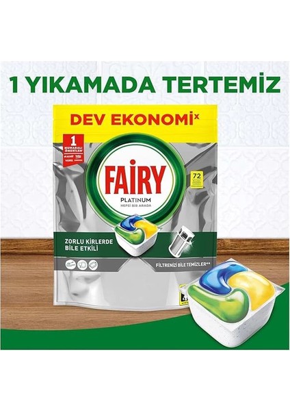 Platinum Bulaşık Makinesi Deterjanı Kapsülü/tableti 72 Yıkama Limon Kokulu