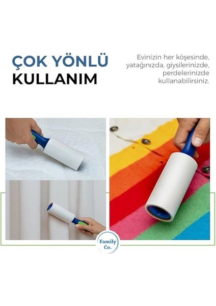 Family Co. Kedi Köpek Saç Kıl Tüy Toplayıcı Rulo 1 Rulo 6 Yedek Her Biri 60 Yaprak indirimleri