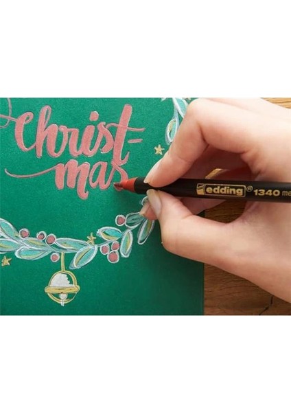 1340 Metalik Fırça Uçlu Keçeli Kalem, 6 Parlak Renkli Set, Esnek Fırça Ucu