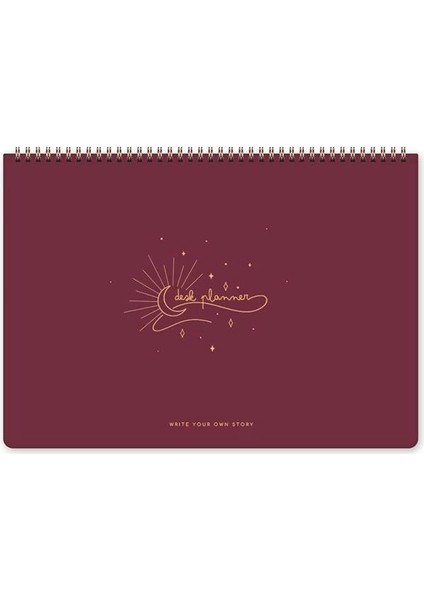 Süresiz Haftalık Spiralli Masaüstü Planlayıcı 24X34 cm - Desk Planner Bordo