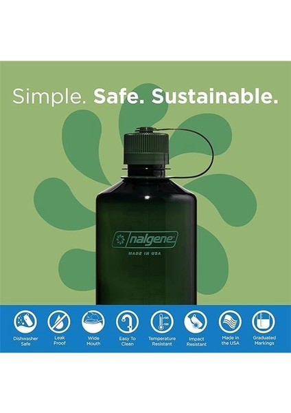 Sustain Tritan Bpa Içermeyen Su Şişesi,%50 Plastik Atık, 32 Oz, Dar Ağız, Yeşim Taşı fiyatları