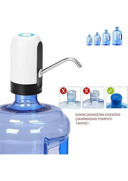 Şarjlı Damacana Su Pompası – USB ile Şarj Edilebilir, Otomatik Tek Motorlu Su Pompası, Taşınabilir indirimleri