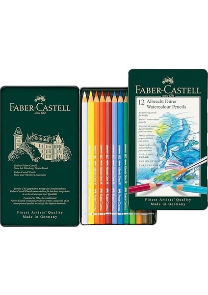 Faber-Castell Polychromos Boya Kalemi, 12 Renk, Yüksek Pigmentli, Solmaya Dayanıklı, Profesyonel