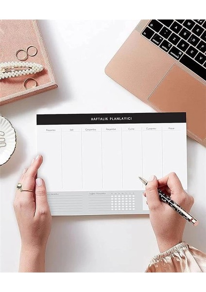 3'lü Masaüstü Planlayıcı Set Siyah Kenarlı (Günlük, Haftalık, Aylık Planlayıcı) fiyatları