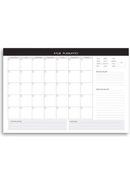 3'lü Masaüstü Planlayıcı Set Siyah Kenarlı (Günlük, Haftalık, Aylık Planlayıcı) indirimleri
