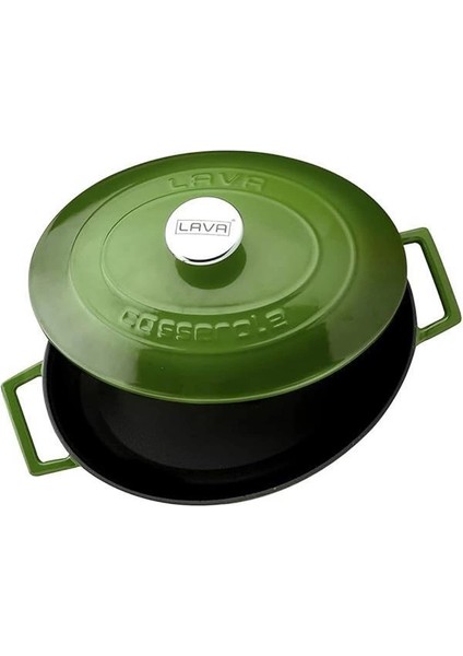 Metal Oval Döküm Tencere, 29 Cm, 4.67 L Hacim, Yeşil fiyatları
