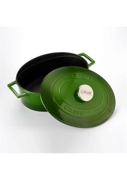 Metal Oval Döküm Tencere, 29 Cm, 4.67 L Hacim, Yeşil modelleri