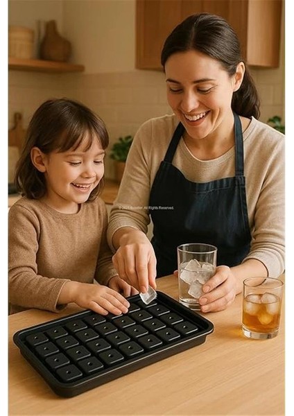 Plastik Buz Kalıbı 32 Bölmeli Kare Küp Şeklinde Buzluk Kalıbı Su Doldurma Kapaklı Sızdırmaz fırsatları