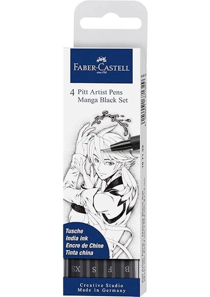 Faber-Castell Pitt Artist P Manga 4'lü S (Xs,f,s;b)
