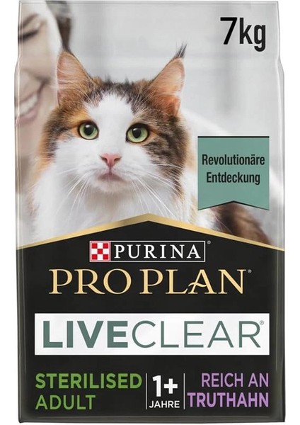 Live Clear Yetişkin Kısırlaştırılmış Kedi Maması Hindi Etli 7 kg