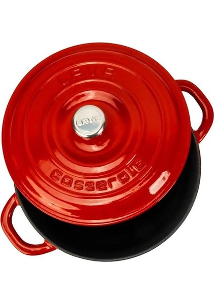 Döküm Yuvarlak Tencere Döküm Demir Kapak New Heritage Serisi Çap 22CM. Kırmızı modelleri