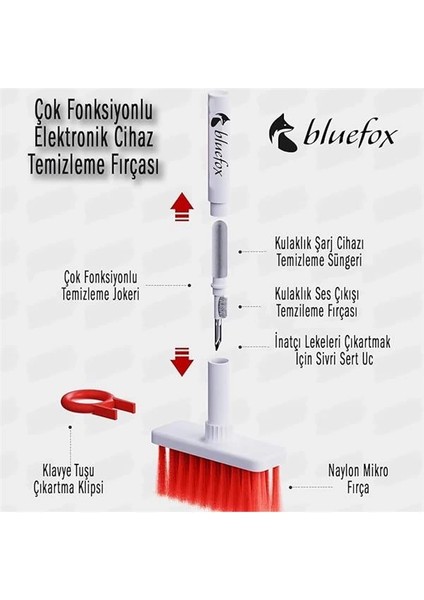 Yumuşak Kulaklık Temizleyici, Klavye Fırçası, 5'i 1 Arada Çok Işlevli Elektronik Cihaz fiyatları