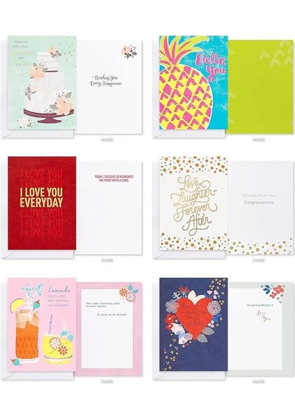 Zarflı Deluxe Tüm Etkinlik Kartları - Doğum Günü, Teşekkürler, Tebrikler ve Daha