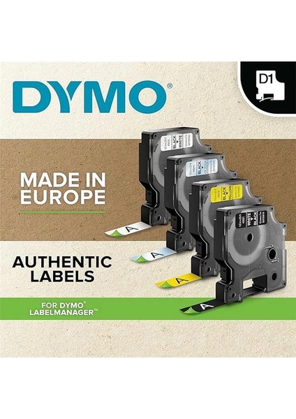 D1 Yedek Şerit, 12 mm x 7 Mt, Beyaz/siyah (45013) modelleri