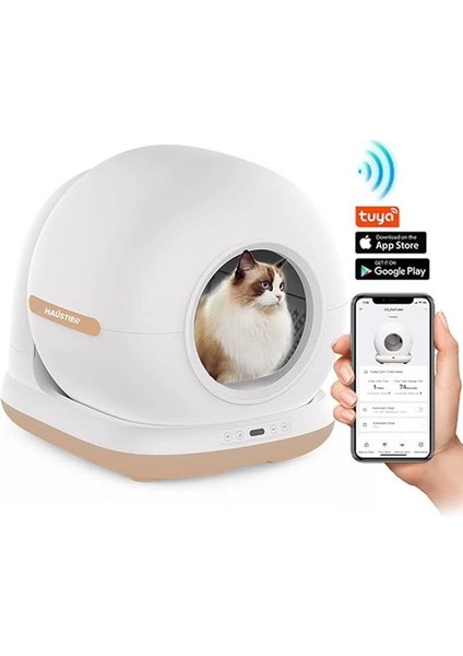 CB001 Akıllı Otomatik Kedi Tuvaleti, App ile Uzaktan Kontrol, 75LT Hazne, 7lt Çöp Haznesi modelleri