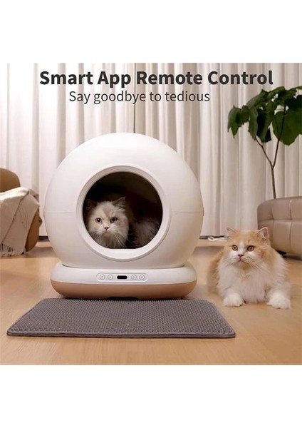 CB001 Akıllı Otomatik Kedi Tuvaleti, App ile Uzaktan Kontrol, 75LT Hazne, 7lt Çöp Haznesi
