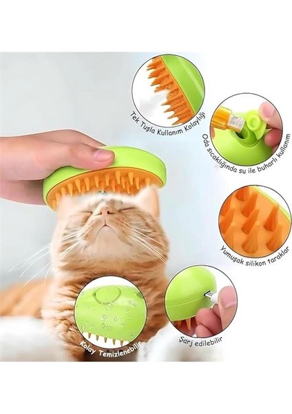 Dice&do Buharlı Kedi ve Köpek Tarağı, Yumuşak Silikon Başlıklı, Kedi Köpek Yıkama Fırçası fırsatları