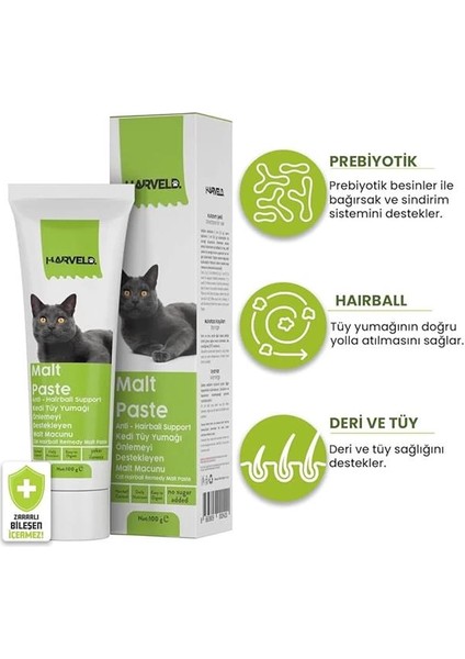 Malt Paste Hairball Kedi Tüy Yumak Sorun Önleyici Prebiotik Sindirim Sistemi Düzenleyici fiyatları
