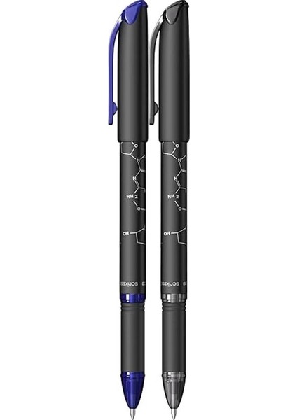 Scrıkss Offıce Dna 0.5 mm Jel Kalem Mavi & Siyah 2'li Blister, 0.5 mm 2li Paket