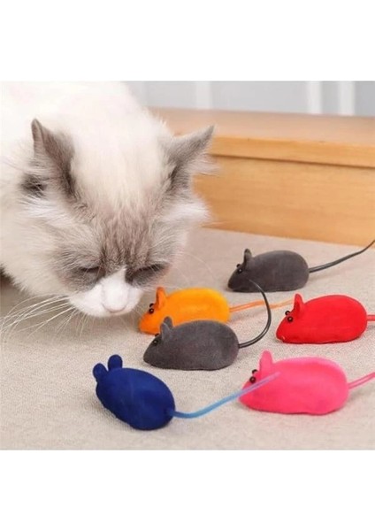 4'lü Sesli Fare Kedi Oyuncağı Seti – Renkli ve Eğlenceli Kedi Av Oyuncakları, Düdüklü modelleri