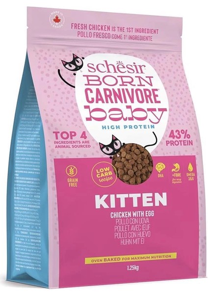 Born Carnivore Baby Tavuklu ve Yumurtalı Yavru Kedi Maması 1,25KG fiyatları
